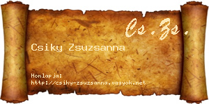 Csiky Zsuzsanna névjegykártya